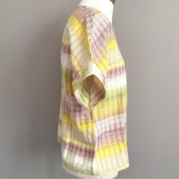 Anthropologie Dolan Johnny Ombré Striped Short Sleeve Blouse - XS/S - Picture 7 of 14
